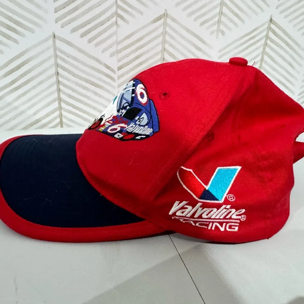 VTG 90's Mark Martin #6 Nascar Hat Red Embroidered‎ Cap Valvoline Race Car